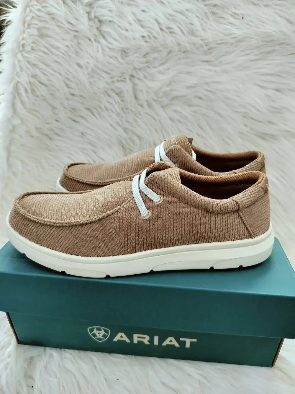 5674) Ariat Hilo Kid's Midway Casual Shoes Tan Corduroy Size US 6/EU 37.5
